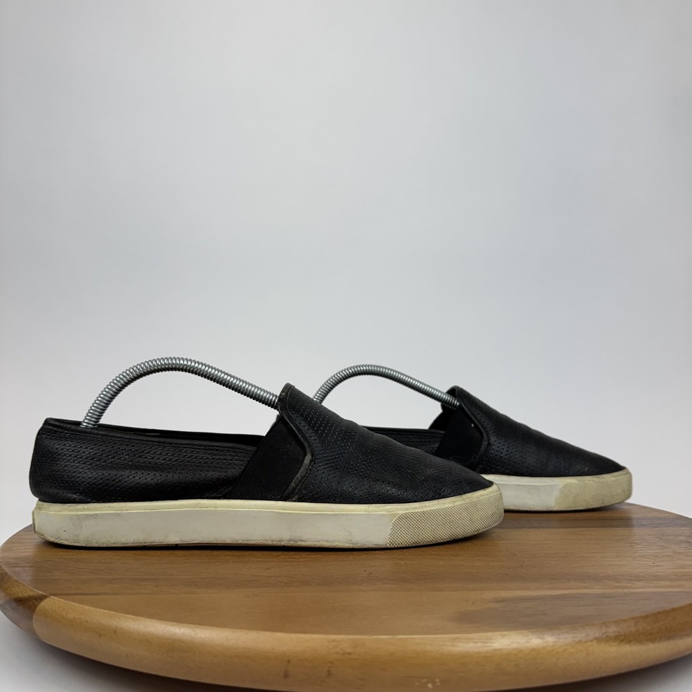 Womens Vince Blair Black Leather Comfort Slip On Casual Shoes Sneakers Size 9.5